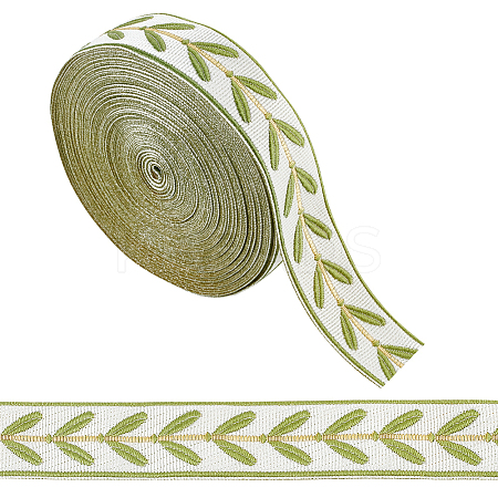 12M Polyester Jacquard Leaf Ribbon OCOR-OC0001-46D-1
