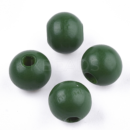 Painted Natural Wood Beads WOOD-S049-05D-1