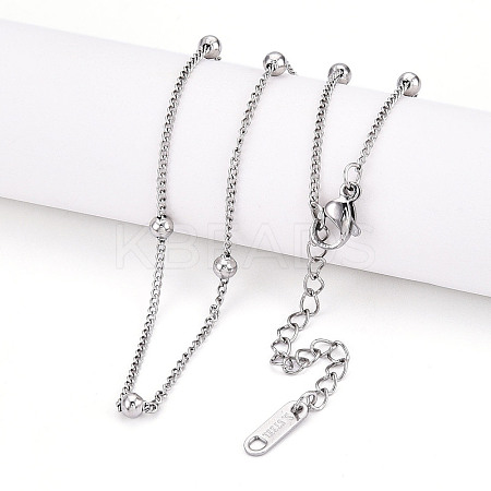 Non-Tarnish 304 Stainless Steel Satellite Chain Necklace for Men Women LS-NJEW-E076-01P-1