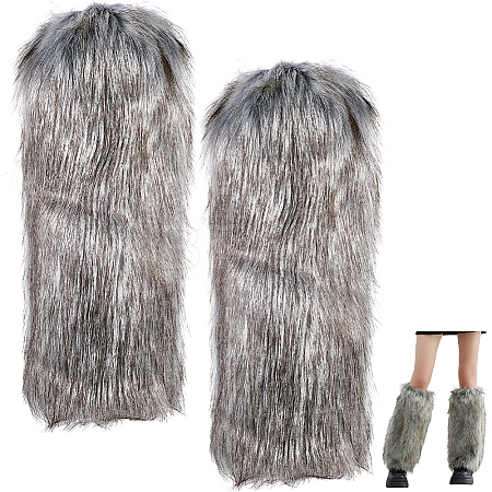 Polyester Imitation Fox Hair Boot Cover AJEW-WH20130-37B-1
