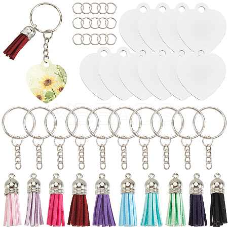DIY Blank Double-sided Heat Transfer Aluminium Pendant Keychain Making Kits DIY-SP0005-26A-1