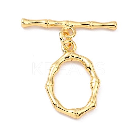Rack Plating Brass Toggle Clasps KK-B036-07G-1
