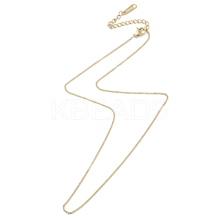 Ion Plating(IP) 304 Stainless Steel Curb Chain Necklace for Men Women X-NJEW-M200-02G-1