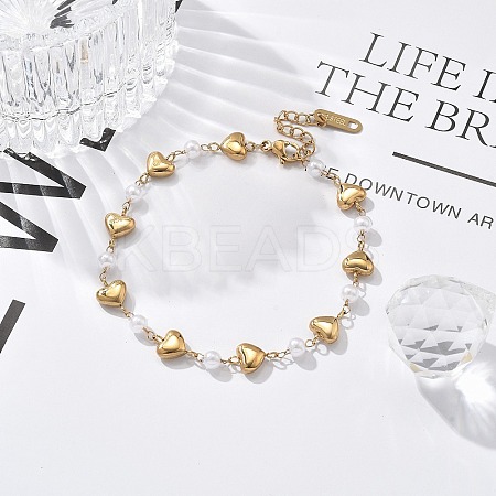Ion Plating(IP) 304 Stainless Steel Link Bracelets for Women BJEW-P345-08G-1