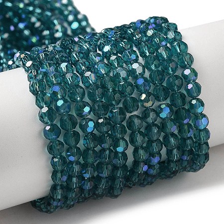 Electroplate Transparent Glass Beads Strands EGLA-A035-T4mm-L12-1