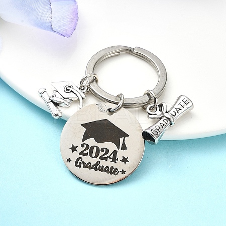 Flat Round Alloy Keychain KEYC-YW00090-03-1