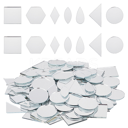 210Pcs 7 Styles Glass Mirror Mosaic Tiles DIY-OC0011-76-1