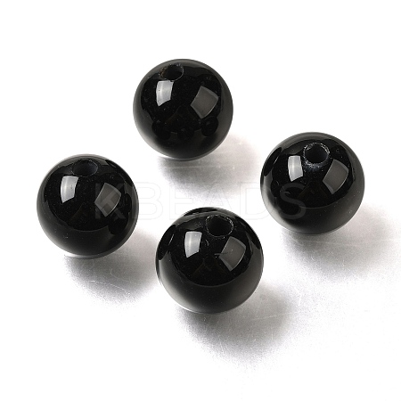 (Defective Closeout Sale: Damaged Hole Edge) Natural Black Onyx(Dyed & Heated) Beads LS-G-XCP0001-22-1