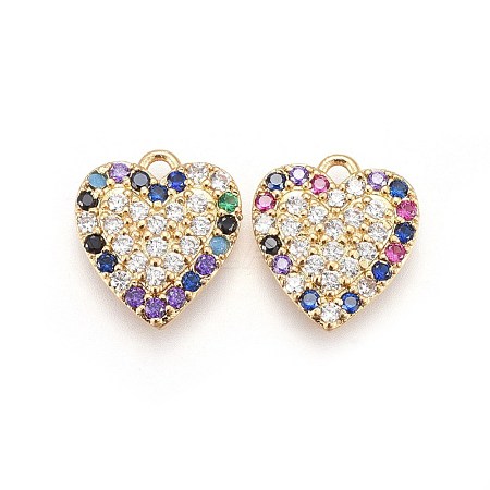 Brass Micro Pave Cubic Zirconia Pendants KK-I648-08B-1