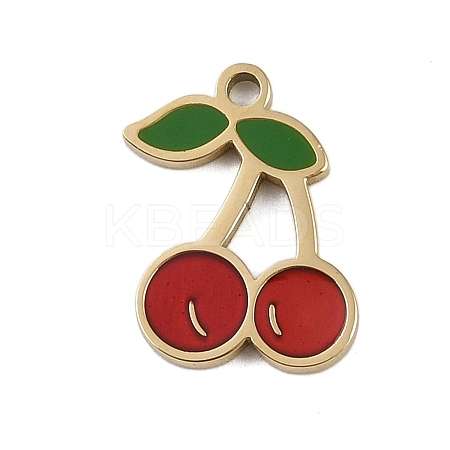 304 Stainless Steel Enamel Charms LS-STAS-I338-01G-09-1