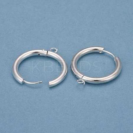 201 Stainless Steel Huggie Hoop Earring Findings STAS-P283-01K-S-1