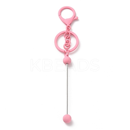 Spray Painted Alloy Bar Beadable Keychain for Jewelry Making DIY Crafts KEYC-A011-02C-1