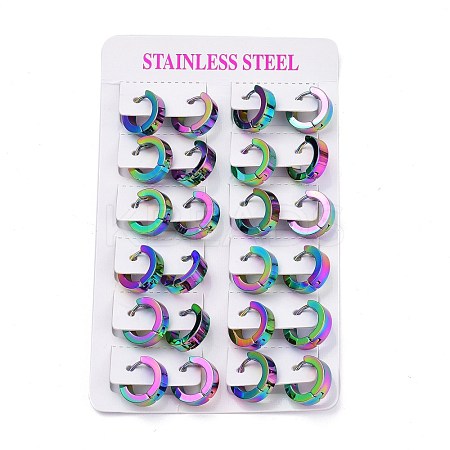 304 Stainless Steel Huggie Hoop Earrings EJEW-M284-30M-E-1