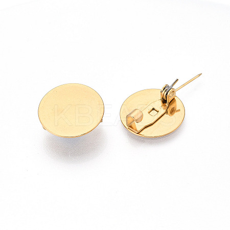 PVD Vacuum Plating 304 Stainless Steel Brooch Cabochon Settings STAS-E547-08J-G-1