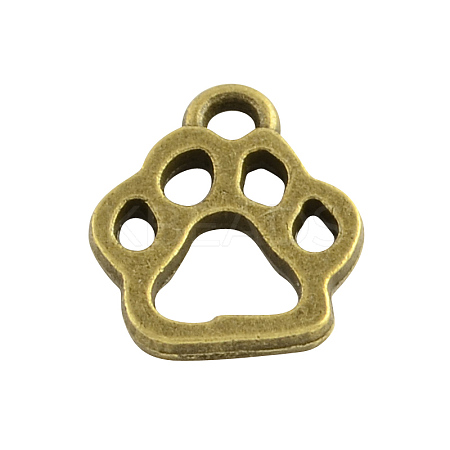 Tibetan Style Alloy Dog Paw Prints Pendants TIBEP-Q041-134B-AB-NR-1
