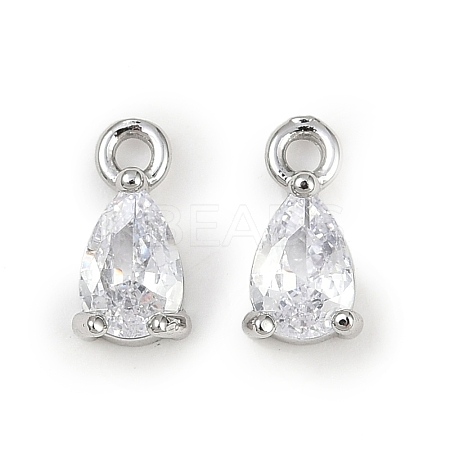 Brass Micro Pave Cubic Zirconia Pendants X-KK-K374-07P-03-1