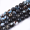 Natural Fire Crackle Agate Beads Strands G-S346-8mm-03-1