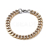 201/304 Stainless Steel Cuban Link Chains Bracelets for Unisex BJEW-F522-04G-4
