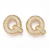 Brass Micro Pave Cubic Zirconia Pendants KK-N254-06G-Q-1