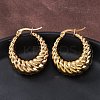 Ion Plating(IP) 304 Stainless Steel Hoop Earrings EJEW-O096-40G-4