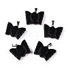 Natural Obsidian Carved Butterfly Pendants G-N342-01A-1
