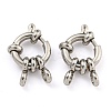 Non-Tarnish 304 Stainless Steel Spring Ring Clasps STAS-G190-17P-C-1