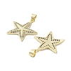 Rack Plating Star Brass Micro Pave Cubic Zirconia Pendants KK-E102-11G-2