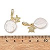 Brass Micro Pave Clear Cubic Zirconia European Dangle Charms PALLOY-JF05895-02-4