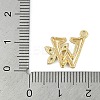 Brass Crystal Rhinestone Letter Links Connector Charms KK-S395-06G-W-3