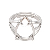 Brass Open Cuff Ring Components KK-U074-10P-2