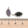 Natural Mixed Stone Chip 304 Stainless Steel Horse Eye Pendants KK-P300-13P-3