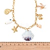 304 Stainless Steel Starfish & Porcelain Fish & Resin & Natural Shell Pendant Necklaces for Women NJEW-F352-03G-5