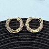 Brass Micro Pave Clear Cubic Zirconia Twist Hoop Earrings EJEW-K267-15G-2