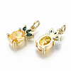 Brass Micro Pave Gold Cubic Zirconia Charms X-ZIRC-S067-155-NF-2