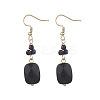 Synthetic Goldstone Rectangle Dangle Earrings EJEW-JE06601-03-2