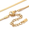 Ion Plating(IP) 304 Stainless Steel Heart Pendant Flat Snake Chain Necklaces for Women NJEW-G142-05G-3