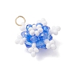 Glass Seed Beaded Snowflake Pendants PALLOY-MZ00815-04-3