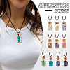 Natural & Synthetic Gemstone Chip and Glass Bottle Pendant Necklaces NJEW-TAC0016-7