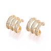 Brass Micro Pave Clear Cubic Zirconia Cuff Earrings EJEW-T047-85G-1