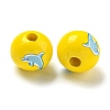 Natural Wood European Beads WOOD-S059-01O-1