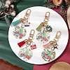 4Pcs 4 Styles Christmas Transparent Epoxy Resin Pendant Decoration KEYC-JKC00936-2