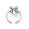 Brass Letter Open Cuff Rings for Women RJEW-G313-01X-P-3
