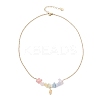 Chakra Gemstone Chip Beads & 304 Stainless Steel Butterfly Pendant Cable Chain Necklaces for Women NJEW-JN05826-3