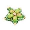 Handmade Glass Seed Beaded & Synthetic Dyed Imperial Jasper Beads Pendants PALLOY-MZ00752-5