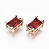 Brass Glass Rhinestone Pendants GLAA-S179-21D-RS-2