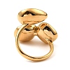 Teardrop & Square Glass Open Cuff Rings RJEW-G289-01G-07-3