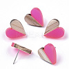 Transparent Resin & Wood Stud Earrings LS-EJEW-N017-002A-D06-1