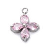 304 Stainless Steel Micro Pave Cubic Zirconia Pendants STAS-U042-06P-01-1