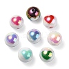 UV Plating Rainbow Iridescent Acrylic Beads X1-OACR-F004-09-2