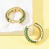 Brass Cubic Zirconia Hoop Earrings EJEW-A156-05G-02-2